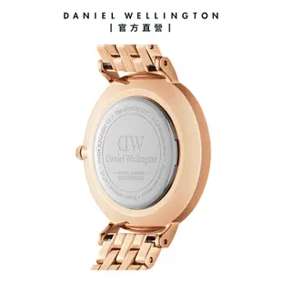 Daniel Wellington 手錶 Petite Melrose Lumine 28mm 星辰貝母盤珠寶式錶鏈-粉錶盤-玫瑰金框(DW00100617)