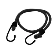 VISO | 0.60 m Black & Red Ultra Bungee Cord with Hooks Heavy Duty Elastic Strap