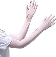 [Generic] UV Protection Gloves - Sun Protection High Elastic Soft Driving Gloves - Full Finger Long Quick Drying Sun Gloves for Girls