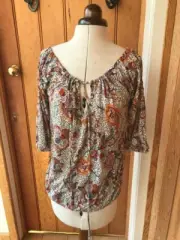 warehouse balinese split sleeve floaty jersey top uk 10 bnwt