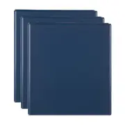3x Marbig Clearview 3 D-Ring Insert Binder A4 File 38mm Document Organiser Blue