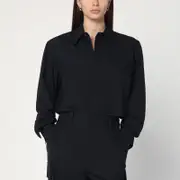 [Bottega Veneta] Midnight blue wool twill shirt 40 IT Blue