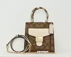 COACH PEPPER Mini Crossbody Signature Canvas Snakeskin Leather C7227 NWT $378