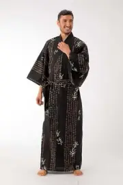 Japanese Yukata Kimono Men Hideyoshi Cotton Robe Made in Japan
