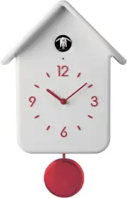 QQ Cuckoo Pendulum Clock, White