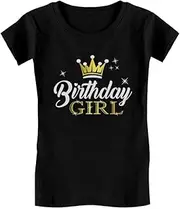 [Tstars] Birthday Girl Shirt Gifts for Girls Party Outfit Princess Crown Kids Shirts