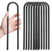 8 Pack Trampolines Wind Stakes, 12 Inch,Heavy Duty U Shaped Rebar Tent Stakes