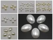 Acrylic Tiny Oval Half Pearl Bead Flatback Gem Scrapbook Craft Pick Your Size