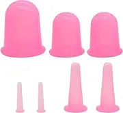 Cupping Glass, Pack of 7 Silicone Vacuum Cup, Cupping Glasses, Silicone, Cellulite Massager, Silicone Cupping Cup, Cupping Glasses, Anti Ageing, Anti Cellulite, Back Body (Pink)