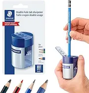 Staedtler Double Hole Pencil Sharpener, Two Holes for Standard Pencils, Large Colored Pencils, and Makeup Pencils, 512 006