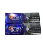 Crest 3D White Advanced Charcoal Flouride Anticavity Toothpaste 2.4 Oz, 2 Tubes