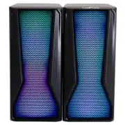 beFree Color LED 2.0 Ch Computer Gaming Desk Speakers w Lights USB AUX
