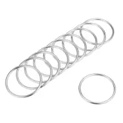 10 Pcs O Ring Buckle 1.8"(45mm) O-Rings Silver Tone for Hardware Bags Craft DIY