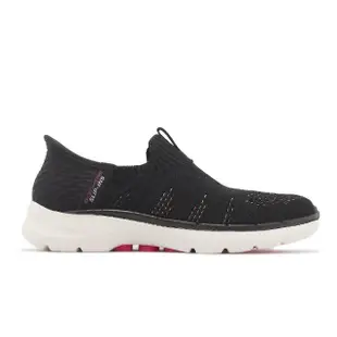 【SKECHERS】休閒鞋 Go Walk 6-Valentina 女鞋 黑 瞬穿科技 健走鞋 記憶鞋墊 套入式(124566BKMT)