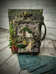 Wooden Handcrafted Trinket Box Green Witch Forest Nature By Krazed Dezigns