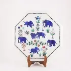 White Marble Countertop Coffee Table Multi Stone Elephant Floral Inlay Art W670