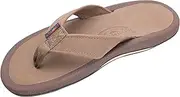 [Rainbow Sandals] Colors of Rainbow Rainbow Navigator Men's Orthopedic wArch Leather Top Tapered Strap Flip Flop Sandals