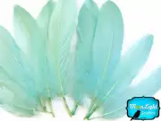 1/4 lb - Aqua Blue Goose Satinettes Wholesale Loose Feathers (bulk) Craft Party