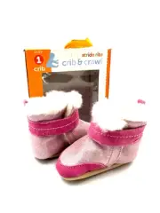 Stride Rite Crib Crawl Step 1 Shoes Boots Booties Precious in Pink Fur 3-6m New
