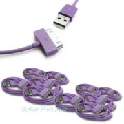 10X 10FT 30-PIN USB SYNC DATA POWER CHARGER PURPLE CABLE IPHONE IPOD TOUCH IPAD