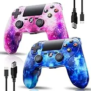 CHENGDAO Controller for PS4, Wireless Controller 2 Pack for Sony PlayStation 4/Slim/Pro, Remote Control with 6-Axis Motion Sensor/Double Vibration/Sensitive Touch Pad/800mAh Battery, Pink&Blue