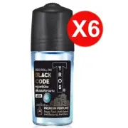 6X45ML TROS Deo Men Roll On Black Code AI 48h Protect Antiperspirant Deodorant