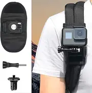 360 Degree Backpack Shoulder Strap Mount Compatible with GoPro Hero 12/11/10/9/8/7/(2018)/6/5 Black,DJI Osmo Action,Insta360 and More