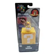 Cat Mario Super Mario Bros Movie 1.25 in Mini Figure w/ Question Block