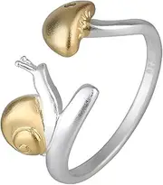 [Dtexhif] Mushroom Rings Gothic Snail Silver Punk Rings Cute Animal Fashion Ring Vintage Adjustable Rings for Women Girls