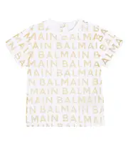 [Balmain Kids] Balmain Kids Baby logo cotton jersey T-shirt M 12 white