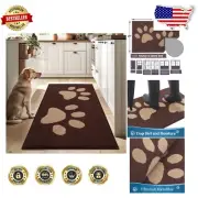 Fashionable Animal Print Dog Door Mat - Machine Washable 47x32 Brown