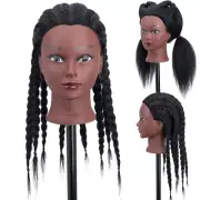 100% Human Hair Mannequin Head Manikin Hairdresser Styling Brading Training Doll