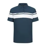 Genuine PING Mens Mesh Tissue Color Block Collar Short Sleeve T-Shirt