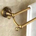 New Antique Brass Bathroom Double Towel Rack Bars Wall Mounted Towel Rail Hanger