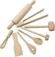 Hohopeti 1Set Wooden Kitchenware for Play Kitchen Accessories for Boys and Interactive Cooking Fun for Parent Bonding and Friend Play