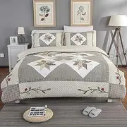 SMALLSUN-Bedding Sets Four-Piece Set of Quaternity Seasons Universal Gray Long-Staple Cotton Dynamic Printing and Dyeing Cotton Printing Suite Bedroom Bedding Pillowcase *2/Bed Cover/Sheet