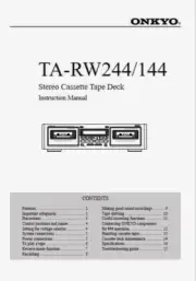Onkyo TA-RW244 / TA-RW144 - Cassette Tape Deck Instructions - USER MANUAL
