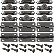EMSea 36Pcs Box Latch Hasps & Hinges with Screws Antique Small Hinges Vintage Door Hinges Accessories for Wooden Box Jewelry Box Cabinet Bronze