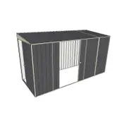 Build-a-Shed 1.5 x 3.7 x 2m Sliding Door Tunnel Shed with Double Sliding Side Doors - Grey