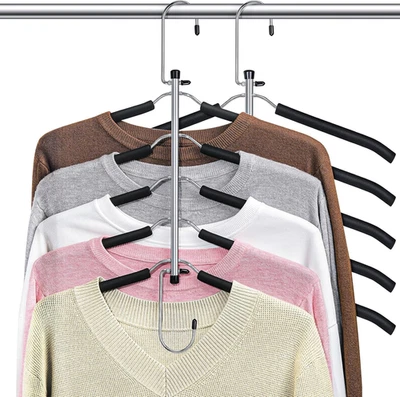 Clothes Hangers Space Saving Shirt Organizer, Non Slip Multi T Shirt Hangers for