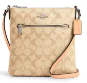 Coach Mini Rowan File Bag - CS182 Lt Khaki Signature Canvas/Blush Leather -NWT