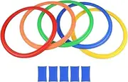 Generic Harder Rings, Gaming Hoops with Connectors, for Girls and Boys, Teaching Agility, Sports Training, Garden Hoppes for, 36cm 5 Rings