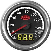 SAAS 2 in 1 Analog Digital Dual Face Trax Gauge Oil Pressure 0-140 PSI and Water Temp 40-120 Deg