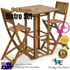 Outdoor Furniture Wooden Patio Garden Lounge Table Chair Bar Backyard Bistro Set
