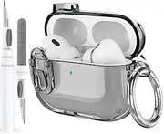 [Olytop] for Airpods Pro 2/1 Gen Case Cover with Lock (2019/2022/2023), Clear Locking Case for Airpod Pro 2nd/1st Generation Shockproof Protective Cover Skin for Apple iPod Pro - Black