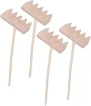 4pcs Sand Rake Gazebo Mini Rake Play Sand Sandbags Sand Pit with Lid Zen Garden Rake Mini Zen Sand Garden Trowel Beach Shovel Sand Garden for Desk Sand Art Sand Bags Bamboo