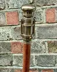 Nautical Wooden Walking Stick W/ Brass Telescope Handle Collectible 38'' long