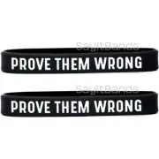 Two PROVE THEM WRONG Wristbands 2 Debossed Color Filled Silicone Bracelet Bands