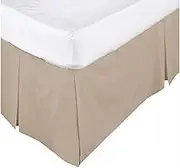 Percale Box Pleated Valance Bed Skirt for All Bed Sizes Linen (King Single)