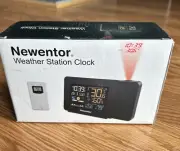 Newentor Weather Station Clock Forecast Wireless Barometer LCD Projector Alarm